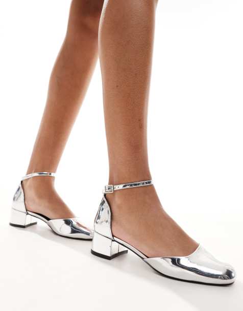 ASOS DESIGN - Syrup - Sølvfarvede sko med mellemhøj blokhæl - view 1