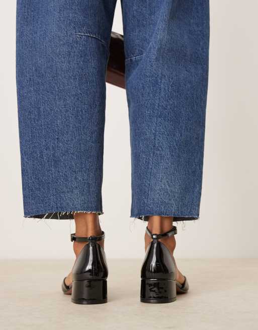 ASOS DESIGN – Syrup – Svarta, lackade skor med halvhöga blockklackar , 3 av 4
