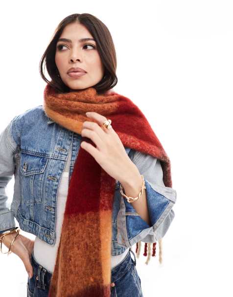 ASOS DESIGN scarf with multi check design