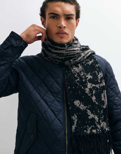 ASOS DESIGN szalik w pikselowy wzór w kolorze czarnym - view 1