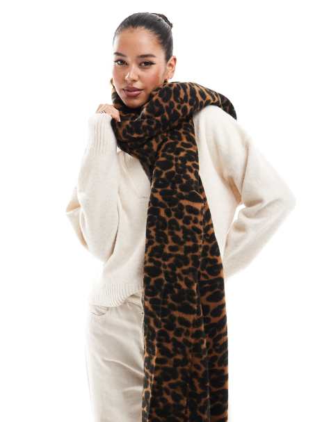 ASOS DESIGN – Szalik z tkaniny w panterkę - view 1