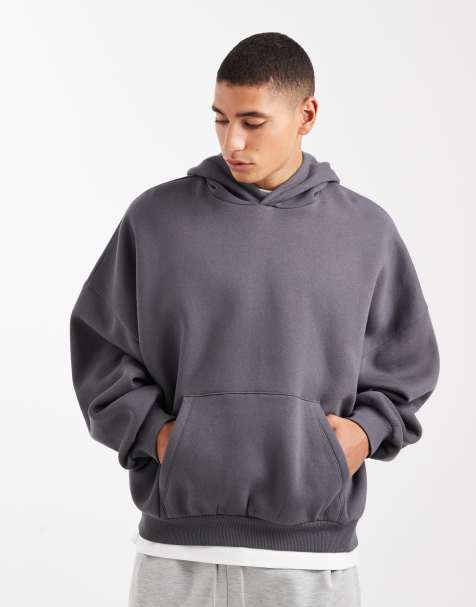 ASOS DESIGN – Szara bluza z kapturem basic o kroju extreme oversize - view 1