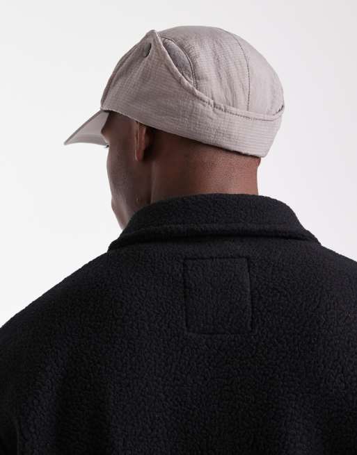 ASOS DESIGN – Szara czapka traperska z daszkiem z tkaniny ripstop, 3 z 3