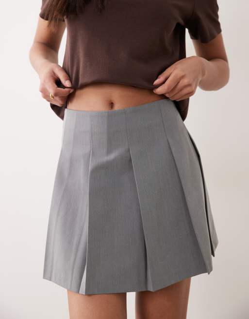 ASOS DESIGN – Szara elegancka plisowana spódnica mini, 3 z 5