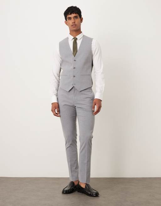 ASOS DESIGN – Szara kamizelka garniturowa o dopasowanym kroju, 2 z 5