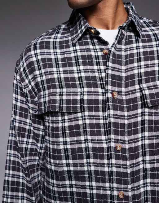 ASOS DESIGN – Szara koszula w kratę o pudełkowym kroju oversize, 5 z 5