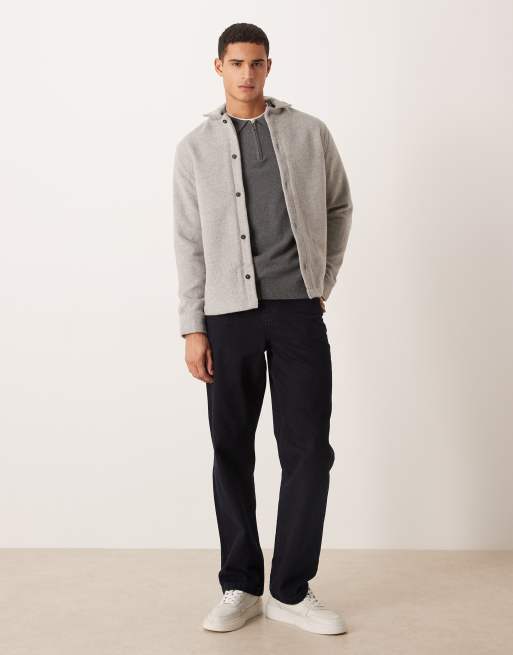 ASOS DESIGN – Szara koszula wierzchnia z domieszką wełny, 2 z 5