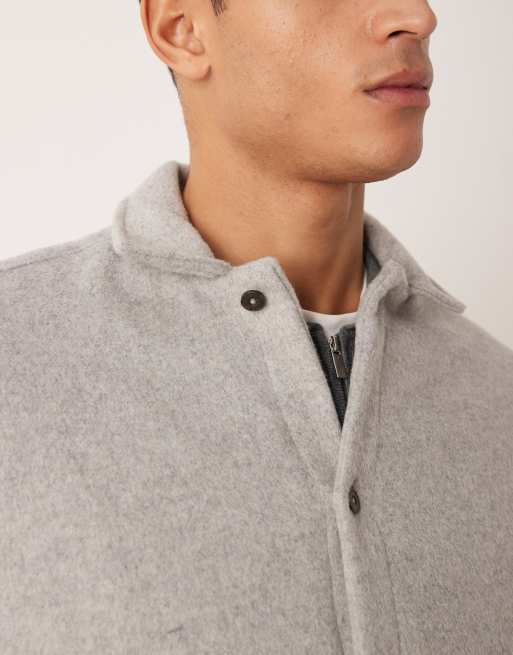 ASOS DESIGN – Szara koszula wierzchnia z domieszką wełny, 5 z 5