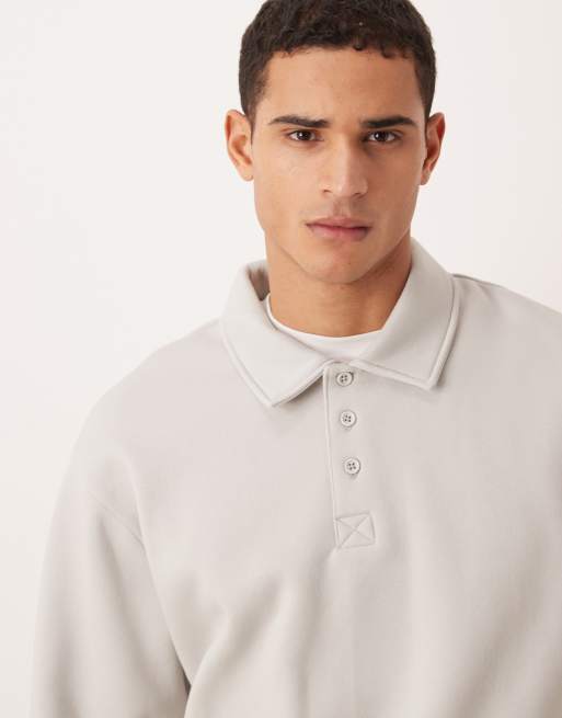 ASOS DESIGN – Szara luźna bluza z kołnierzykiem polo, 5 z 5