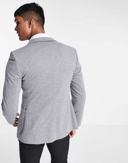 ASOS DESIGN – Szara marynarka z dżerseju o bardzo obcisłym kroju, 3 z 4