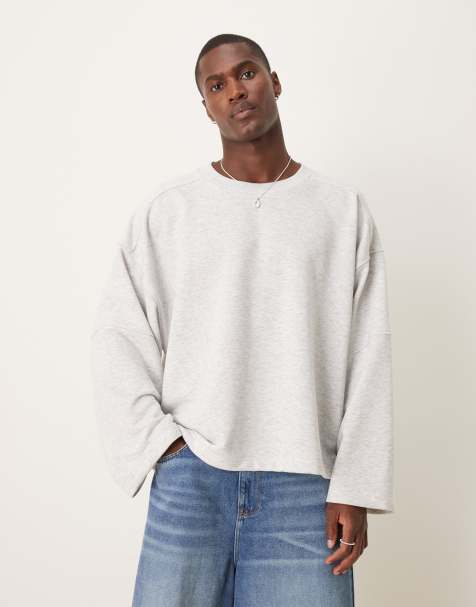 ASOS DESIGN – Szara melanżowa bluza pudełkowa extreme oversize z przeszyciami - view 1