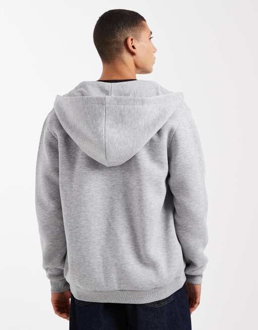 ASOS DESIGN – Szara melanżowa bluza z kapturem basic zapinana na zamek, 3 z 5
