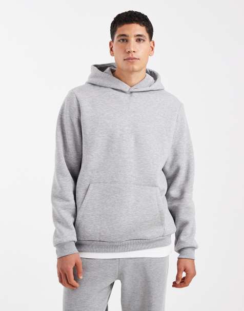 ASOS DESIGN – Szara melanżowa bluza z kapturem basic - view 1