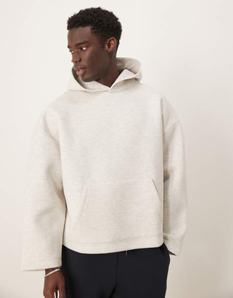 ASOS DESIGN – Szara melanżowa bluza z kapturem z grubego materiału typu nurek - view 1