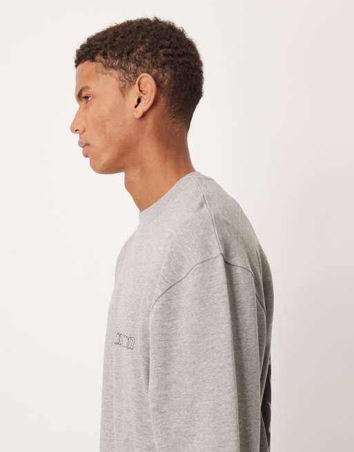 ASOS DESIGN – Szara melanżowa bluza z kwiatowym nadrukiem, 5 z 5