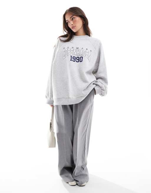 ASOS DESIGN – Szara melanżowa bluza z napisem „Copenhagen”, 3 z 4