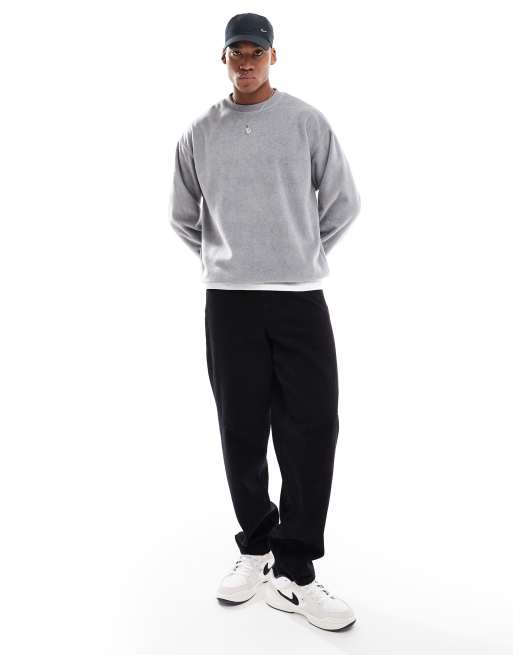 ASOS DESIGN – Szara melanżowa luźna polarowa bluza, 2 z 4