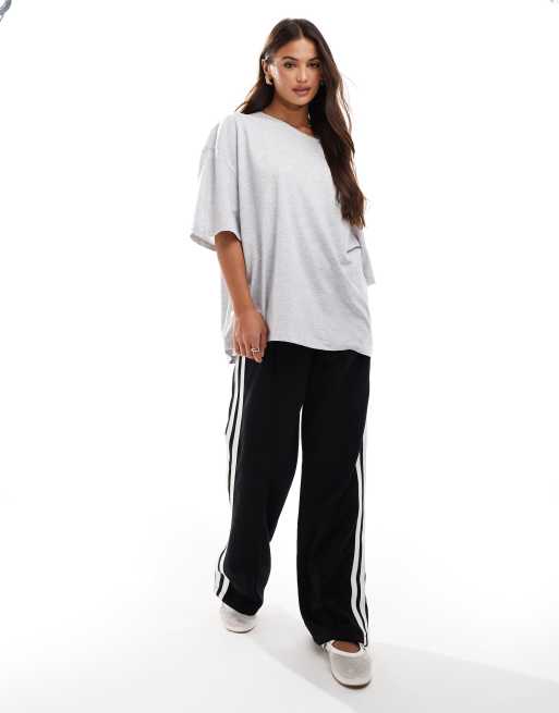 ASOS DESIGN – Szara melanżowa luźna sukienka T-shirtowa z odsłoniętymi ramionami