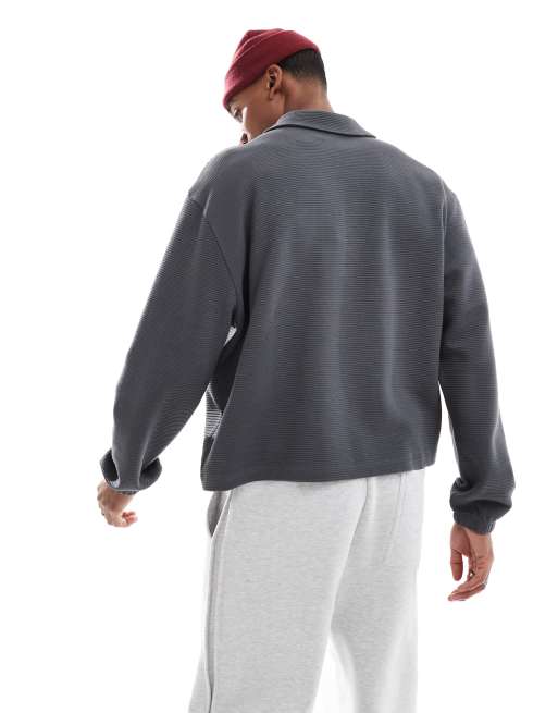 ASOS DESIGN – Szara pudełkowa bluza oversize z suwakiem pod szyją, 4 z 4