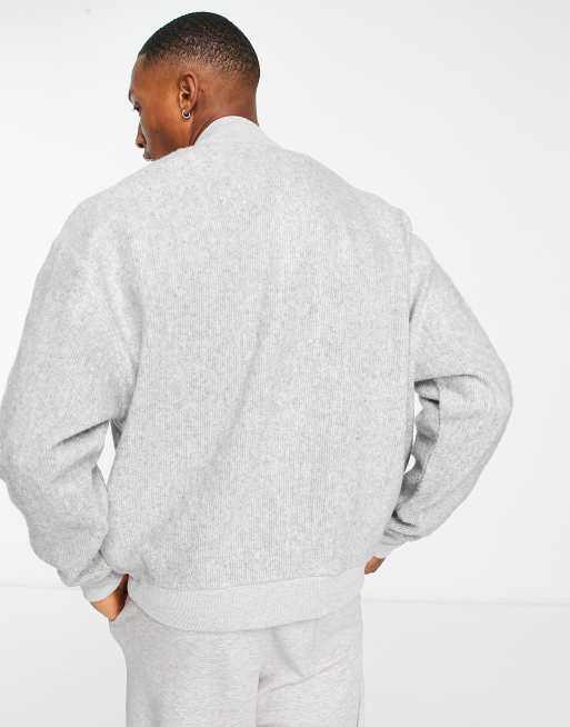 ASOS DESIGN – Szara szczotkowana bluza dresowa prążkowana oversize, 2 z 4
