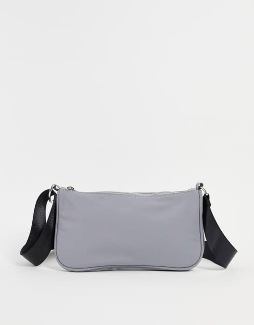 ASOS DESIGN – Szara torebka crossbody z nylonu w stylu lat 90. – GREY