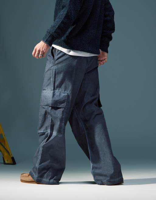 ASOS DESIGN – Szare bardzo sprane spodnie bojówki super baggy, 2 z 5