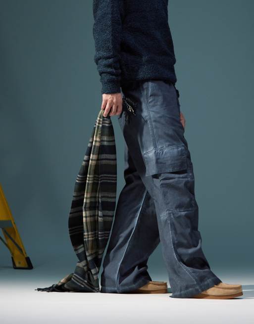 ASOS DESIGN – Szare bardzo sprane spodnie bojówki super baggy, 4 z 5