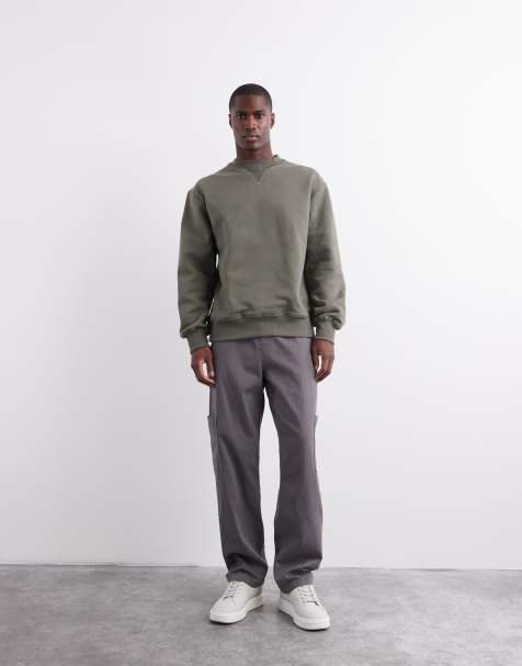 ASOS DESIGN straight fit cargo trousers in grey