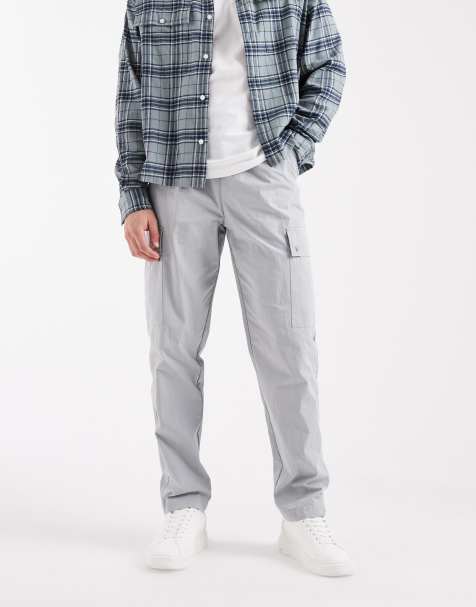 ASOS DESIGN tapered cargo trousers in grey