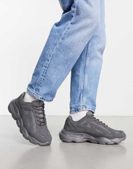 ASOS DESIGN – Szare buty sportowe na grubej podeszwie
