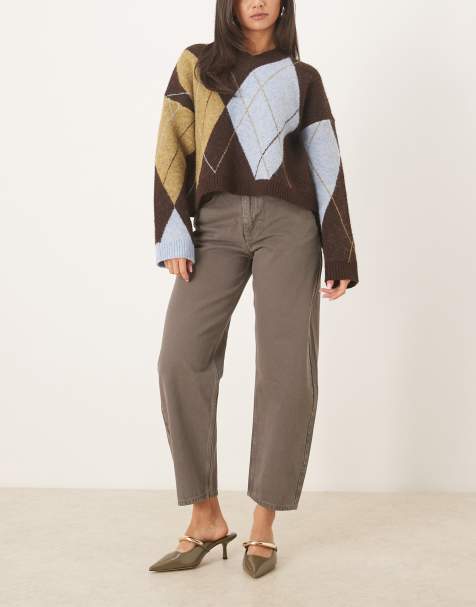 ASOS DESIGN – Szare dopasowane jeansy barrel - view 1