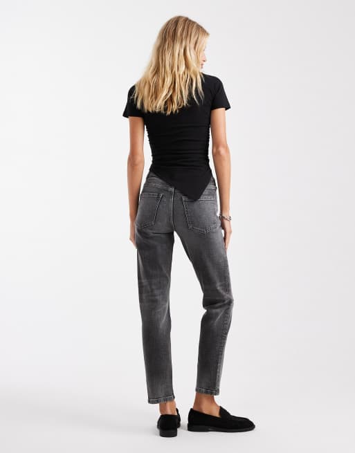 ASOS DESIGN – Szare, dopasowane jeansy mom fit, 2 z 5