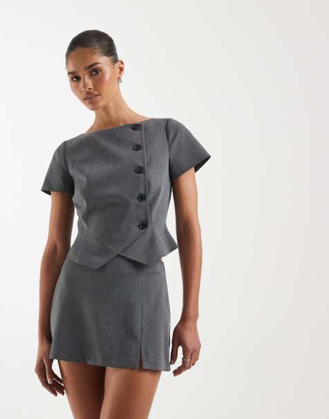 ASOS DESIGN – Szare dopasowane spódnicospodnie mini - view 1
