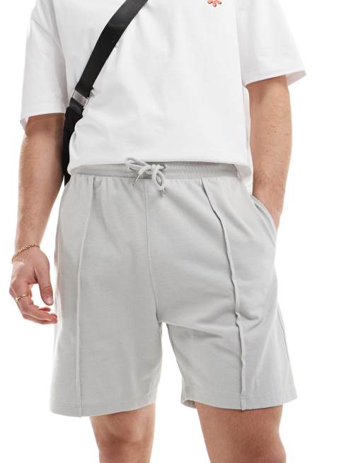 ASOS DESIGN – Szare dopasowane szorty z piki