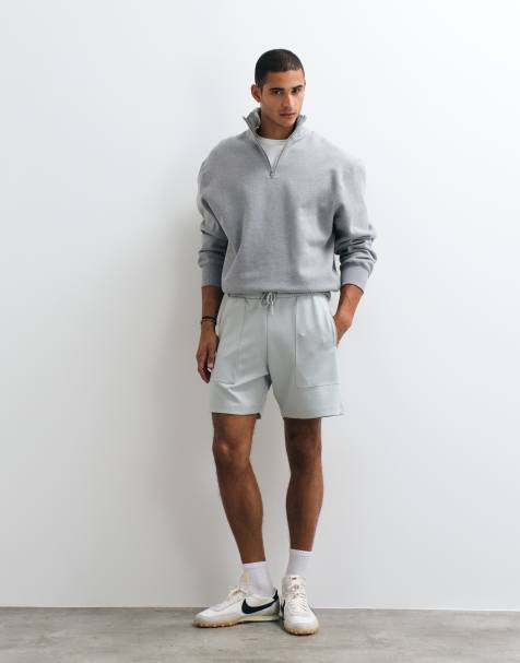 ASOS DESIGN – Szare dżersejowe szorty oversize z zamkami - view 1