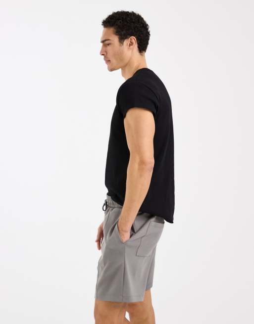 ASOS DESIGN – Szare dżersejowe szorty oversize z zaszewkami, 3 z 5