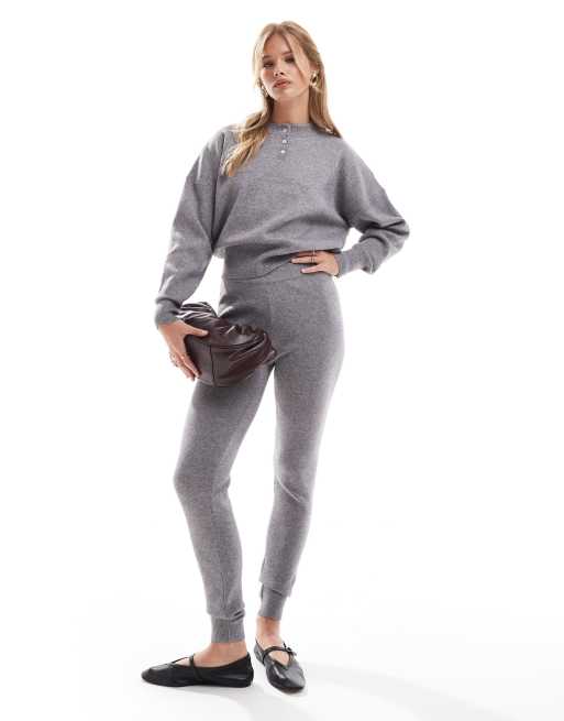 ASOS DESIGN – Szare dzianinowe legginsy, część zestawu