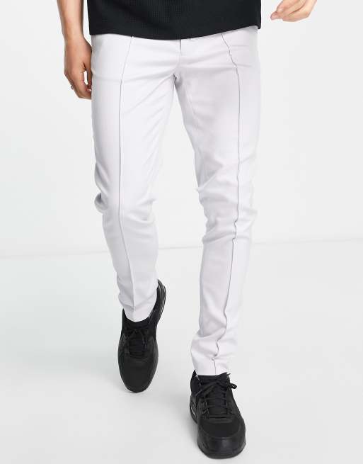 ASOS DESIGN – Szare eleganckie joggery o obcisłym kroju z diagonalu, 4 z 4