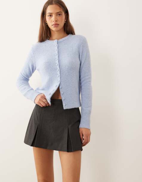 ASOS DESIGN – Szare eleganckie spódnicospodnie mini z zakładkami - view 1