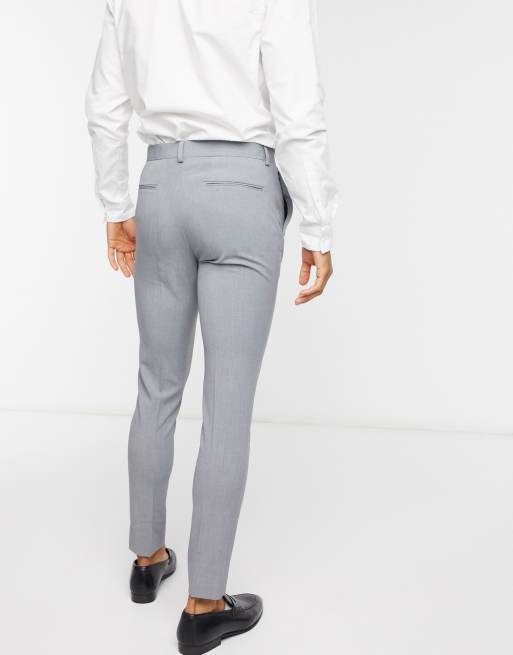 ASOS DESIGN szare, eleganckie spodnie o bardzo obcisłym kroju, 2 z 4