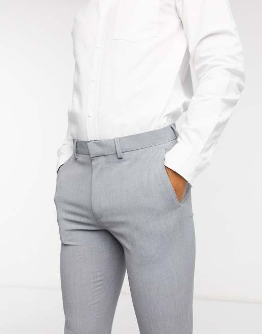ASOS DESIGN szare, eleganckie spodnie o bardzo obcisłym kroju, 3 z 4