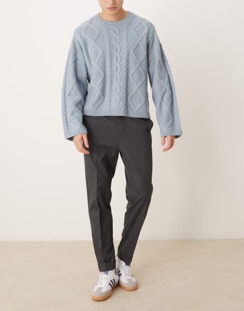 ASOS DESIGN – Szare eleganckie spodnie o zwężanym kroju z częściowo elastyczną talią - view 1