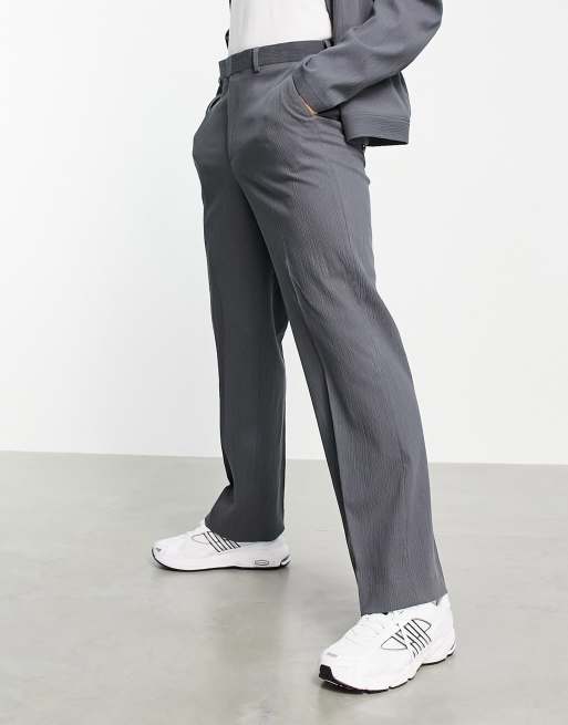 ASOS DESIGN – Szary elegancki zestaw z gniecionego materiału, 3 z 3