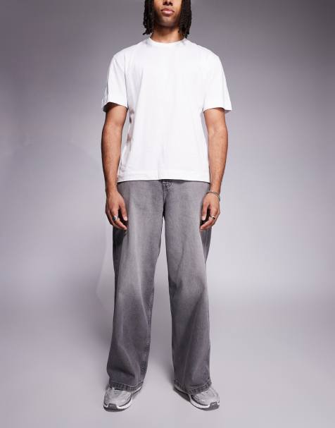 ASOS DESIGN loose jeans in grey wash