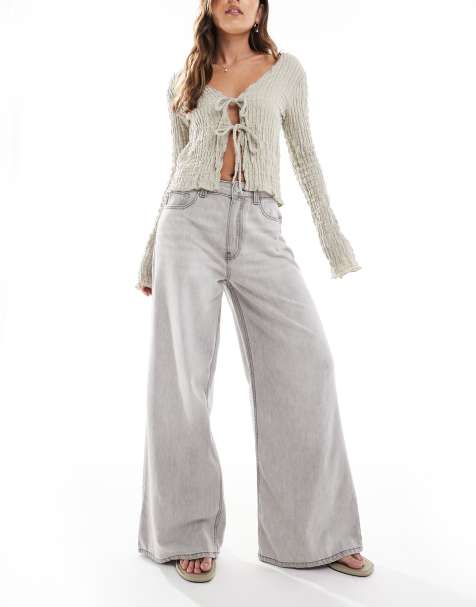 ASOS DESIGN – Szare jeansy z szerokimi nogawkami - view 1
