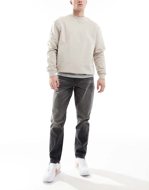 ASOS DESIGN tapered jeans in grey wash