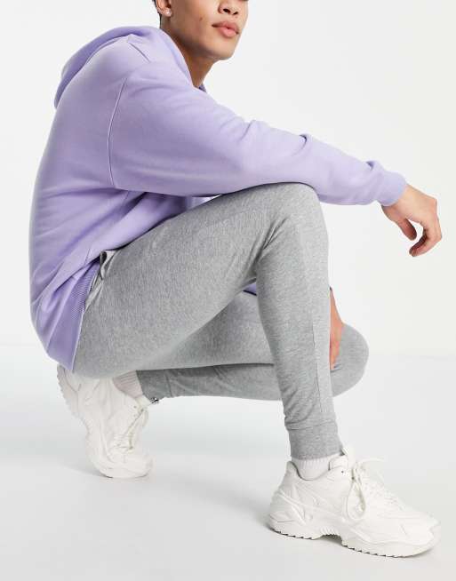 ASOS DESIGN – Szare lekkie joggersy o dopasowanym kroju, z melanżowej tkaniny