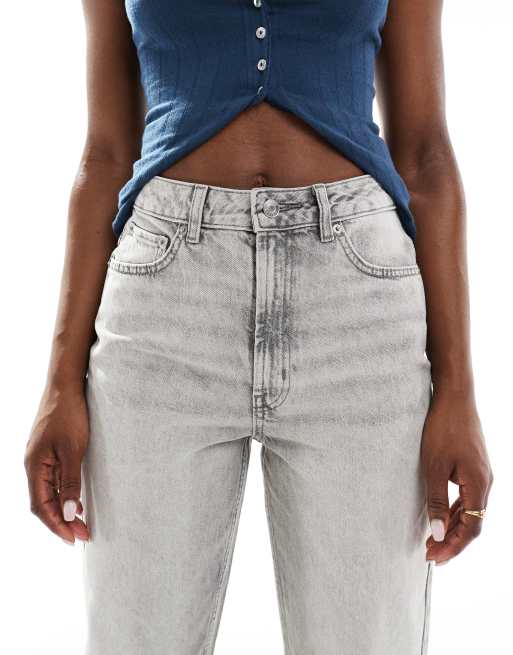 ASOS DESIGN – Szare luźne jeansy mom fit z wysokim stanem, 5 z 5