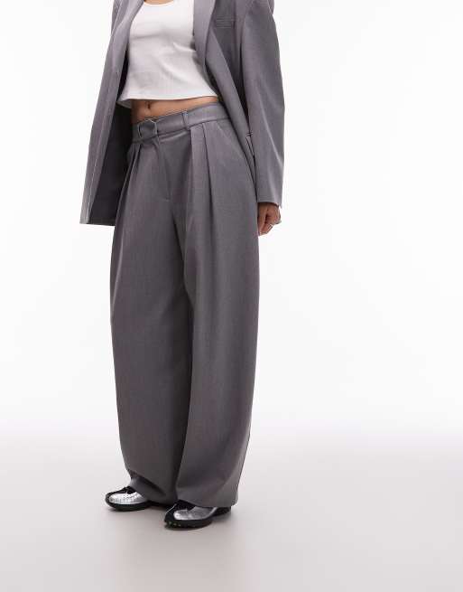 ASOS DESIGN – Szare melanżowe dopasowane spodnie z kokonowymi nogawkami, 2 z 5