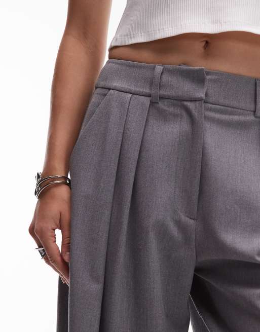 ASOS DESIGN – Szare melanżowe dopasowane spodnie z kokonowymi nogawkami, 4 z 5
